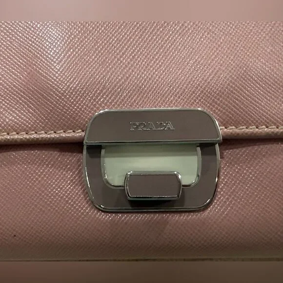 Prada Saffiano Leather Pink Continental Long Wallet Authentic - Picture 6 of 15